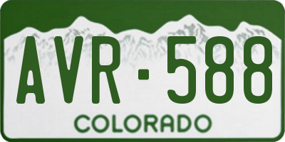 CO license plate AVR588