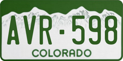 CO license plate AVR598