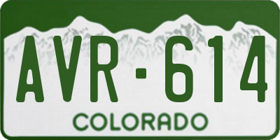 CO license plate AVR614