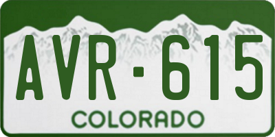 CO license plate AVR615