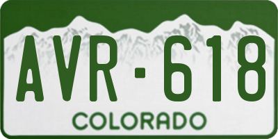 CO license plate AVR618