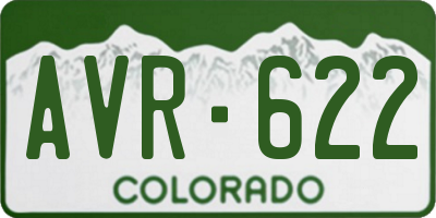 CO license plate AVR622