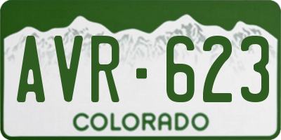 CO license plate AVR623