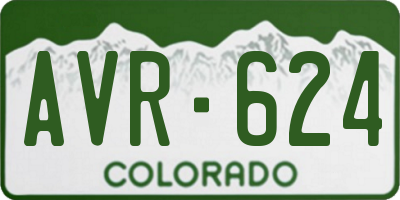CO license plate AVR624