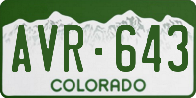 CO license plate AVR643