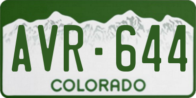 CO license plate AVR644