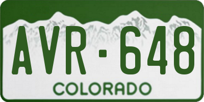 CO license plate AVR648