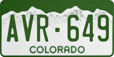 CO license plate AVR649