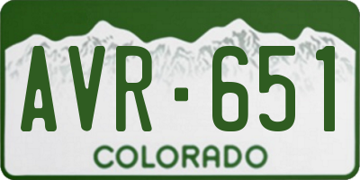 CO license plate AVR651