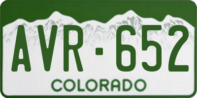 CO license plate AVR652