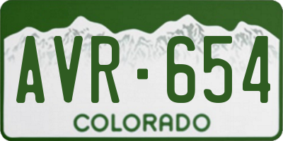 CO license plate AVR654