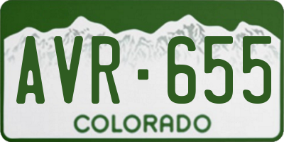 CO license plate AVR655