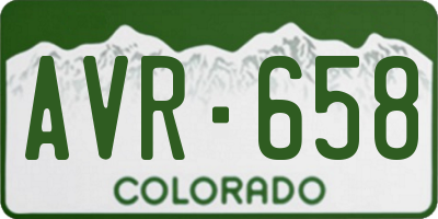 CO license plate AVR658