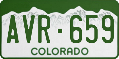 CO license plate AVR659