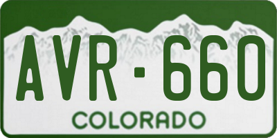 CO license plate AVR660
