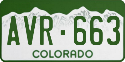 CO license plate AVR663