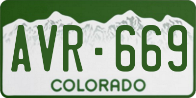 CO license plate AVR669
