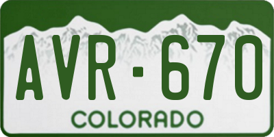 CO license plate AVR670