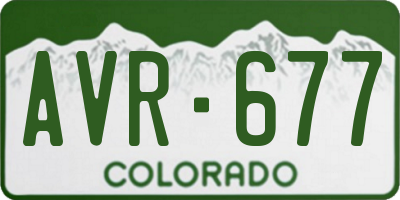 CO license plate AVR677