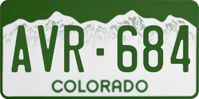 CO license plate AVR684