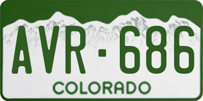 CO license plate AVR686