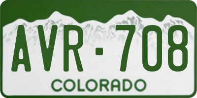 CO license plate AVR708