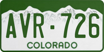 CO license plate AVR726