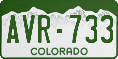 CO license plate AVR733