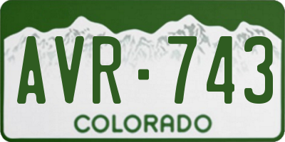 CO license plate AVR743