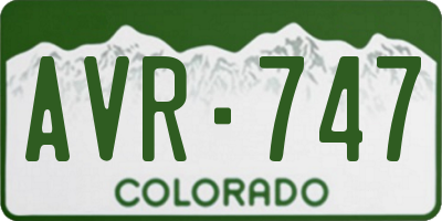 CO license plate AVR747