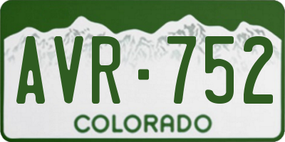 CO license plate AVR752