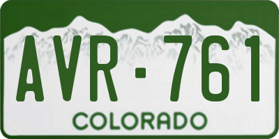 CO license plate AVR761