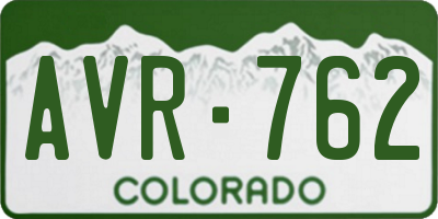 CO license plate AVR762