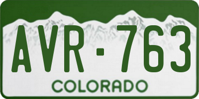 CO license plate AVR763