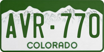 CO license plate AVR770