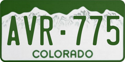 CO license plate AVR775