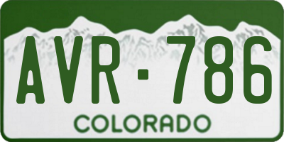 CO license plate AVR786