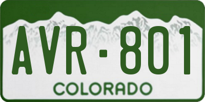 CO license plate AVR801