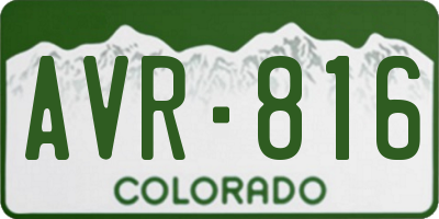 CO license plate AVR816