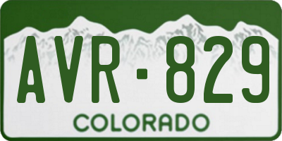 CO license plate AVR829