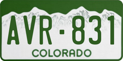 CO license plate AVR831