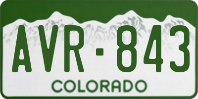 CO license plate AVR843