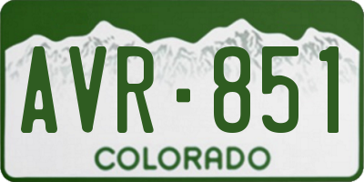 CO license plate AVR851