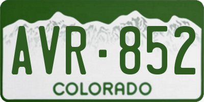 CO license plate AVR852