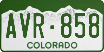 CO license plate AVR858