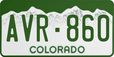 CO license plate AVR860