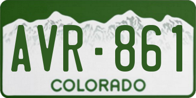CO license plate AVR861