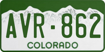CO license plate AVR862