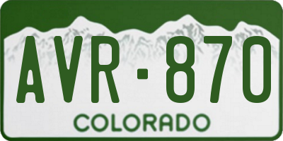 CO license plate AVR870