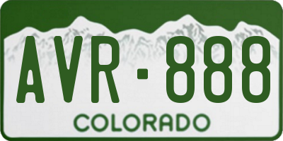 CO license plate AVR888